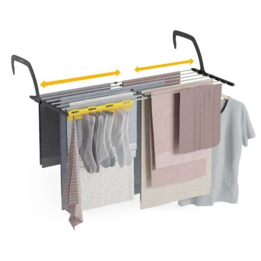 Étendoir à linge de balcon Newlux Aerial V9 Noir