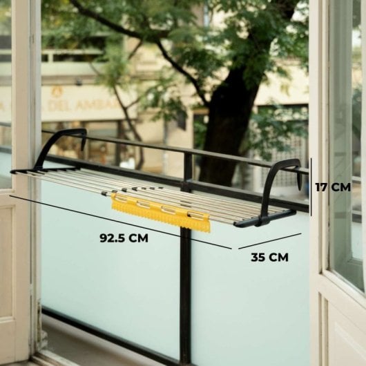 Étendoir à linge de balcon Newlux Aerial V9 Noir