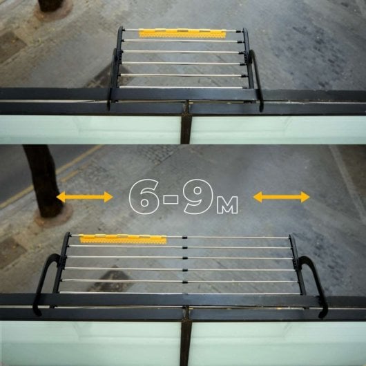 Étendoir à linge de balcon Newlux Aerial V9 Noir