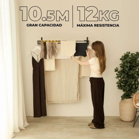 Newlux Wall V100 Tendedero Plegable Pared Negronegro