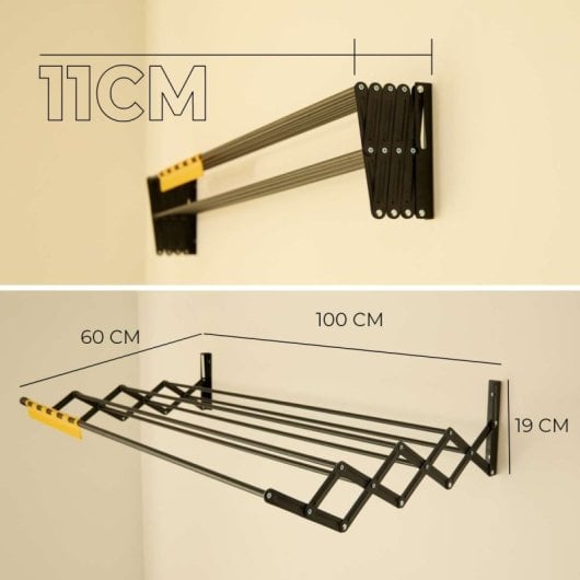 Newlux Wall V100 Tendedero Plegable Pared Negronegro