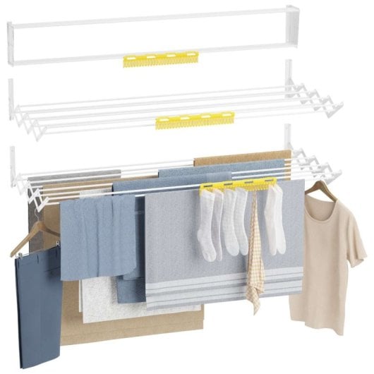 Estendal de parede rebatível Newlux Wall V120, branco