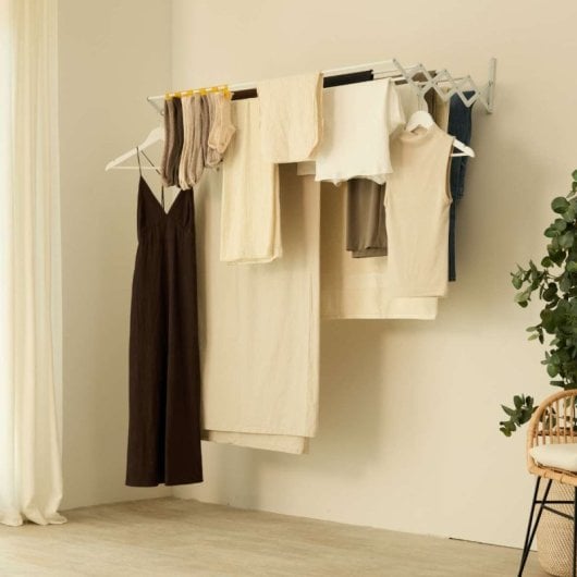 Estendal de parede rebatível Newlux Wall V120, branco