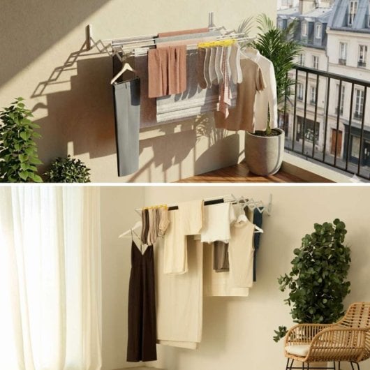 Estendal de parede rebatível Newlux Wall V120, branco