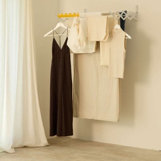 Étendoir à linge mural pliable Newlux Wall V80, blanc
