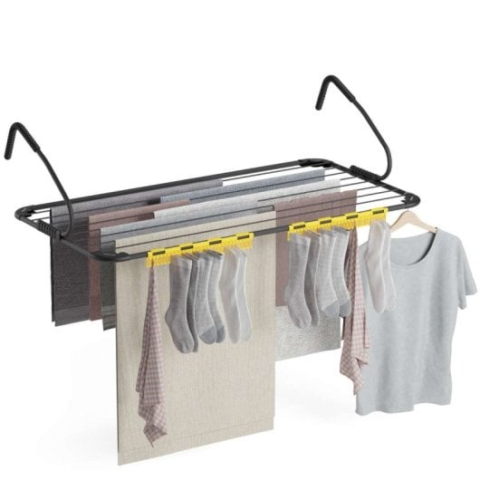 Étendoir à linge de balcon Newlux Aerial V14 Noir