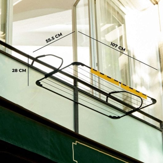 Étendoir à linge de balcon Newlux Aerial V14 Noir