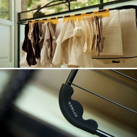 Étendoir à linge de balcon Newlux Aerial V14 Noir