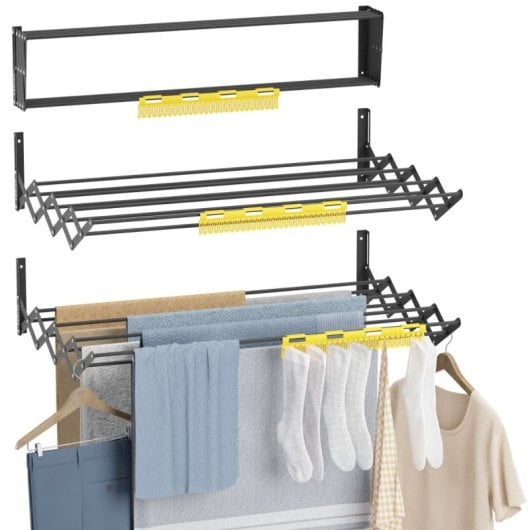 Étendoir à linge mural pliable Newlux Wall V80, noir