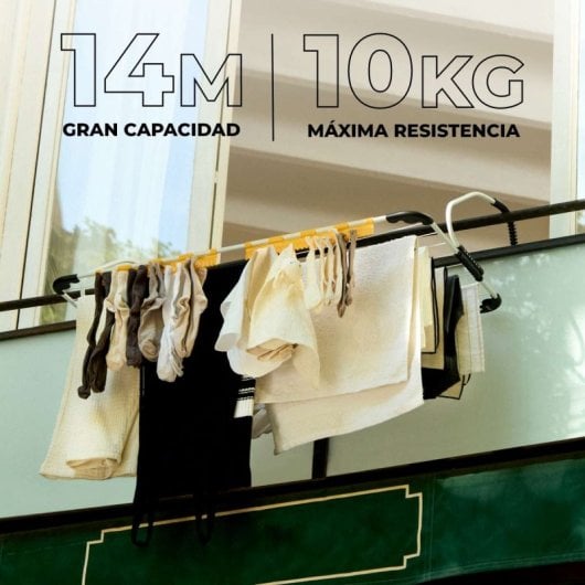 Étendoir à linge de balcon Newlux Aerial V14 Blanc