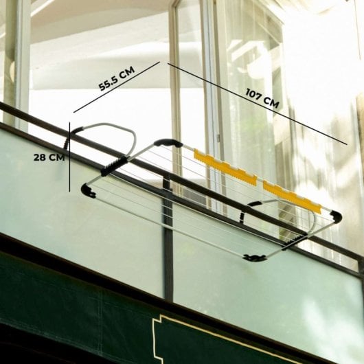 Étendoir à linge de balcon Newlux Aerial V14 Blanc