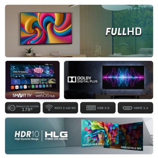 Nilait Prisma 40FD7004SWOS 40" LED FHD WebOS + Harmony Soundbar Bluetooth 2.0 30W