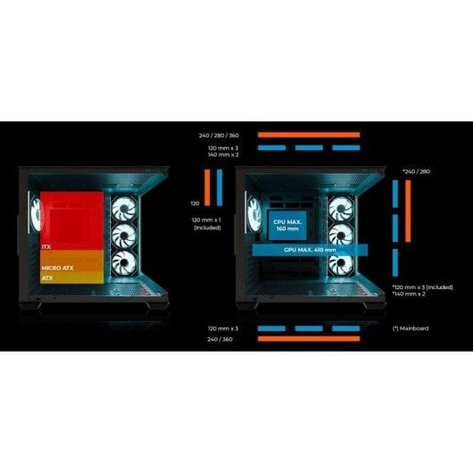 Boîtier PC Abysm Sava Nature 285B Design Bois ATX 4x Ventilateurs ARGB