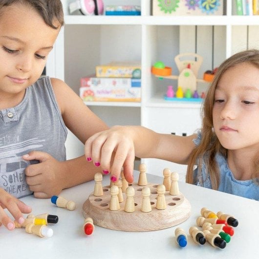 Juego educativo InnovaGoods Pack Ajedrez de Memoria y Kit de Construcción multicolor