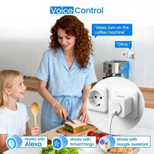 Enchufe Inteligente DIINNO 16A Wifi Control por Voz y Estadísticas de consumo
