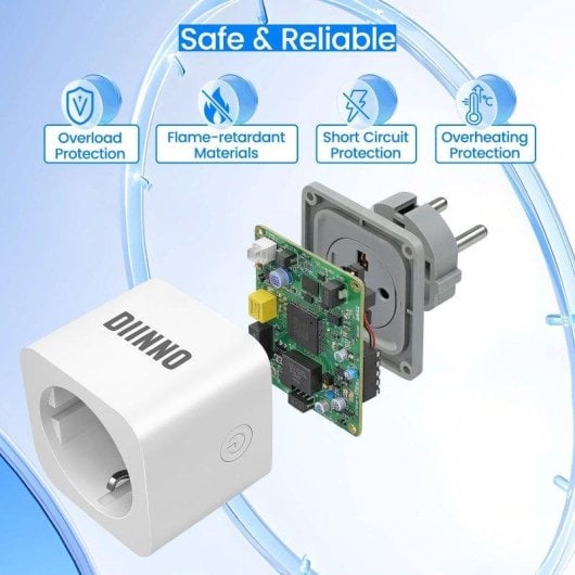 Enchufe Inteligente DIINNO 16A Wifi Control por Voz y Estadísticas de consumo