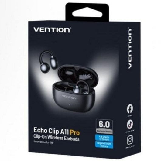 Auriculares Vention Echo Clip A11 Pro sem fios Bluetooth para desporto com estojo de carregamento Preto