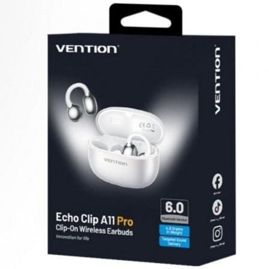 Auriculares Vention Echo Clip A11 Pro sem fios Bluetooth desportivos brancos