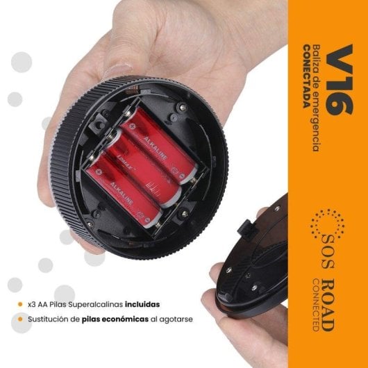 Baliza V16 SOS Road DP-EL2024-C4 Homologada DGT Geolocalizada LED Ámbar