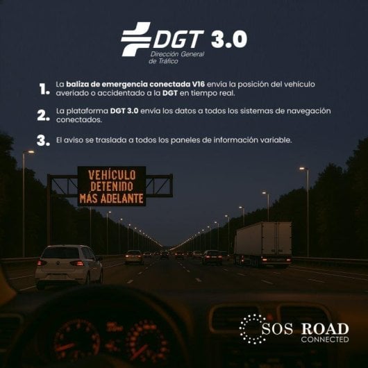 Baliza V16 SOS Road DP-EL2024-C4 Homologada DGT Geolocalizada LED Ámbar