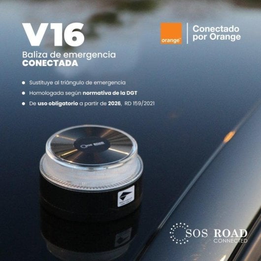 Baliza V16 SOS Road DP-EL2024-C4 Homologada DGT Geolocalizada LED Ámbar
