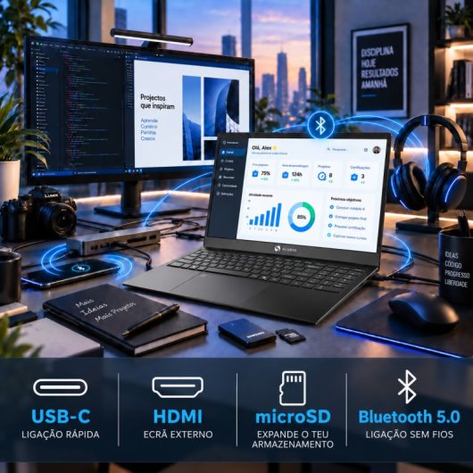 Laptop Alurin Flex Advance 15.6" AMD Ryzen 5 7430U 16GB 512GB SSD Radeon Windows 11
