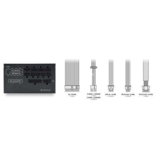 Fuente de Alimentación UNYKAch ATILIUS 3.1 850W Certificación Gold modular silenciosa