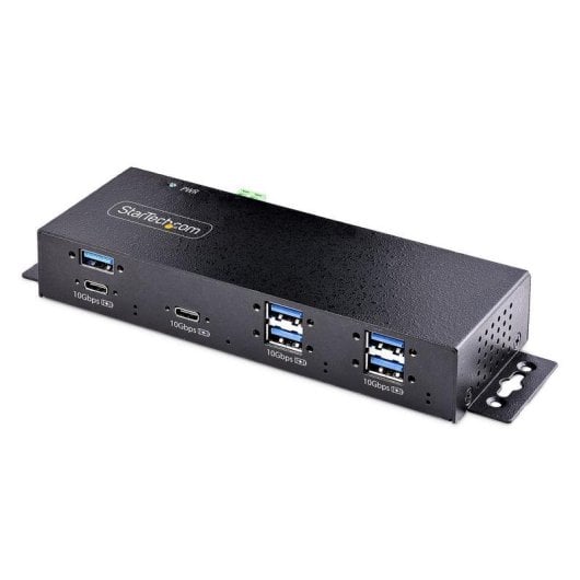 Hub Startech 7 portas 10Gbps USB-A/USB-C Industrial Montável Protecção ESD