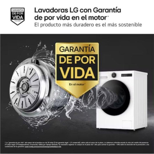 Lavadora LG F4X7013TWS Carga Frontal 13Kg 1400rpm A Blanca IA ThinQ