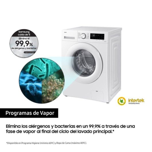 Lavadora Samsung WW11DG5B25TEEC Carga Frontal 11Kg 1400rpm A Blanca WiFi IA