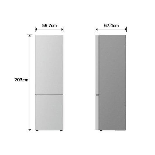 Frigorífico Combi LG GBBS727CMB Total No Frost 203 cm 375 L C Plata WiFi