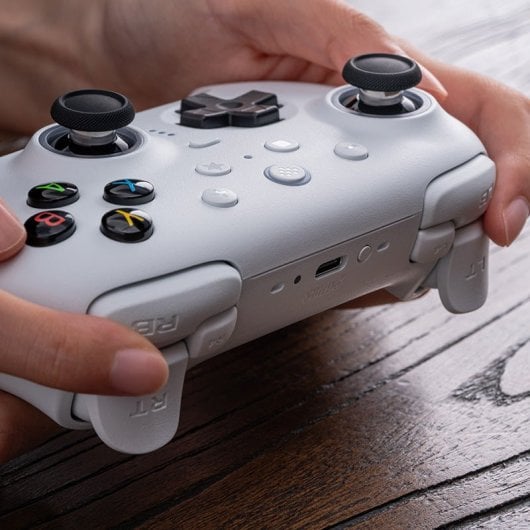Manette sans fil 8BitDo Ultimate 2 2,4 GHz blanche pour PC et Android avec vibration