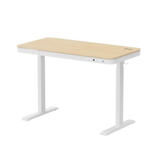 Scrivania motorizzata Kimex 118x60 cm con cassetto e caricatore wireless
