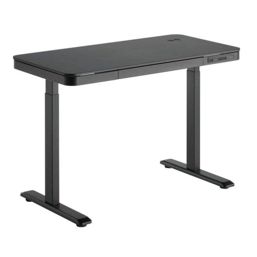 Secretária Motorizada Kimex 118x60 cm Preto com Gaveta e Carregador Sem Fios