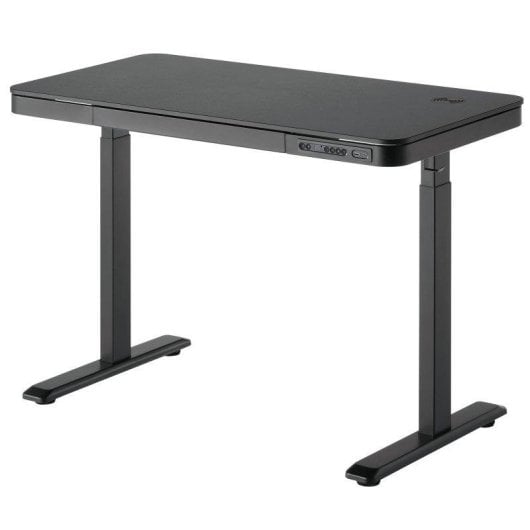 Secretária Motorizada Kimex 118x60 cm Preto com Gaveta e Carregador Sem Fios