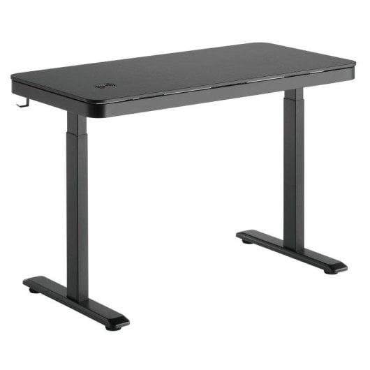 Secretária Motorizada Kimex 118x60 cm Preto com Gaveta e Carregador Sem Fios