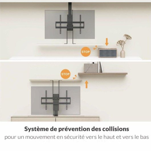 Supporto TV motorizzato Kimex 018-6065W per 43-88 pollici, installazione a pavimento o soffitto