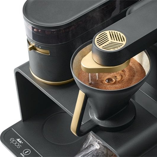 Máquina de café de filtro Melitta EPOS 1024-04 1L 8 chávenas moinho integrado preto dourado
