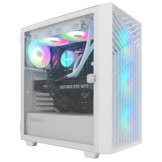 PC de bureau Deep Gaming Vortex Intel Core i7-14700F 64GB 2TB SSD RTX 5070 Windows 11 Pro Blanc