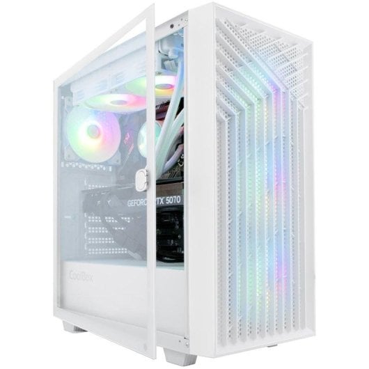 PC de bureau Deep Gaming Vortex Intel Core i7-14700F 64GB 2TB SSD RTX 5070 Windows 11 Pro Blanc