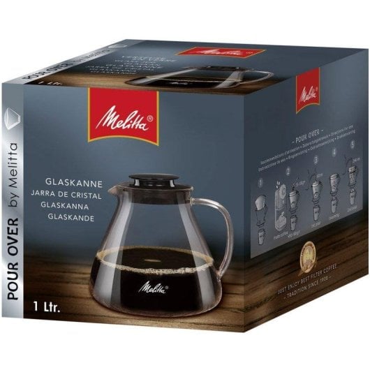 Caffettiera Melitta 217632 Jarra in vetro borosilicato 1L nera trasparente