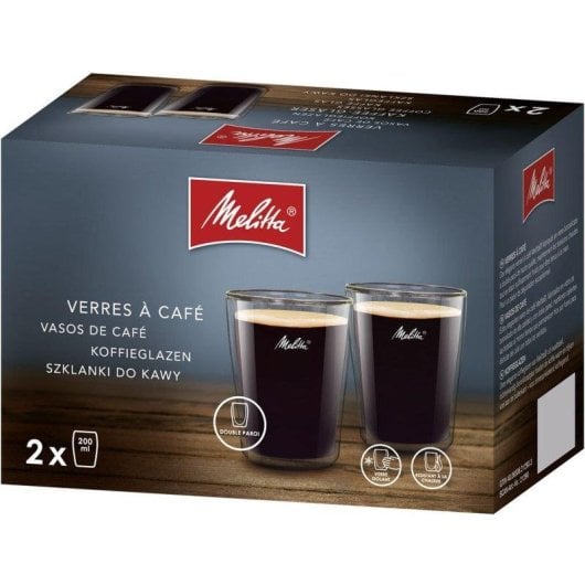 Vaso de café Melitta 6761117 doble pared 200 ml vidrio borosilicato