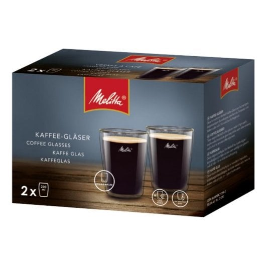 Vaso de café Melitta 6761117 doble pared 200 ml vidrio borosilicato