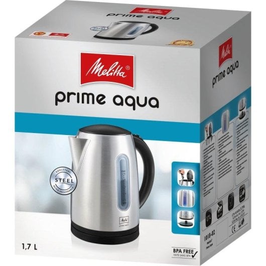 Wasserkocher Melitta Prime Aqua 1,7L 2200W Edelstahl BPA-frei Schwarz
