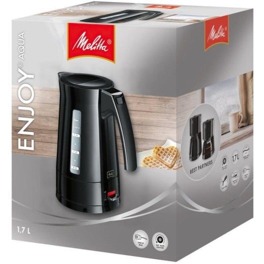 Tetera eléctrica Melitta Enjoy Aqua 1,7 L 2400 W negra sin cables