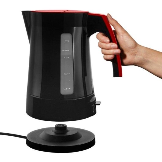 Bollitore Melitta Enjoy Aqua 1,7L 2400W Nero Rosso Indicatore Livello Filtro