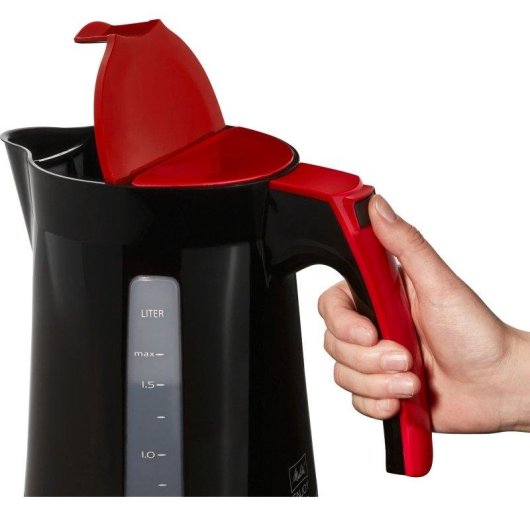 Bollitore Melitta Enjoy Aqua 1,7L 2400W Nero Rosso Indicatore Livello Filtro