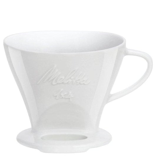 Portafiltro Melitta 1x4 Porcellana Bianco Doppia Uscita Facile Pulizia