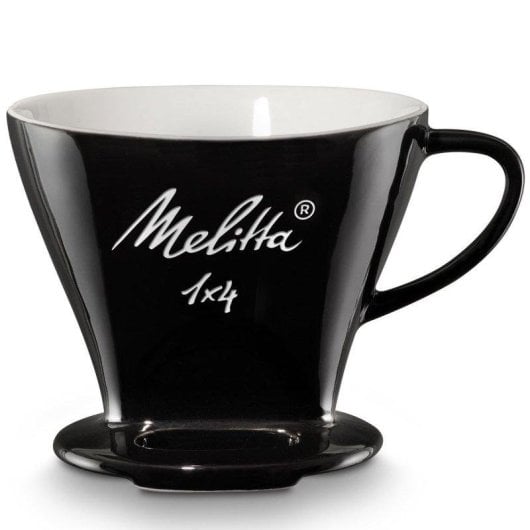 Portafiltros Melitta 1x4 Porcelana Negro 6 Tazas Dos Salidas Fácil Limpieza