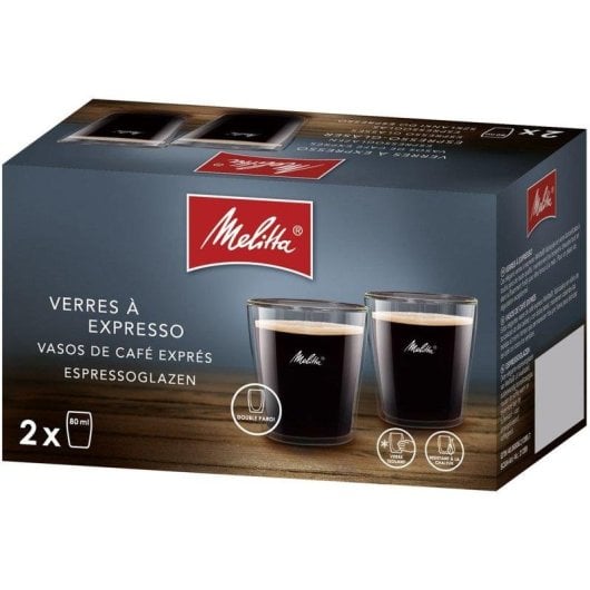 Vaso de café Melitta Set 2 unidades 80 ml doble pared borosilicato